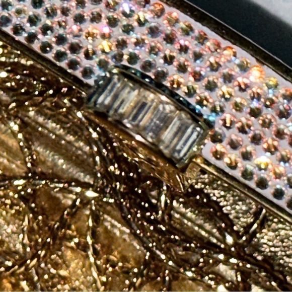 RARE JUDITH LEIBER SWAROVSKI CRYSTAL PAVE MINAUDIERE CLUTCH Vintage, collectors - Picture 14 of 17